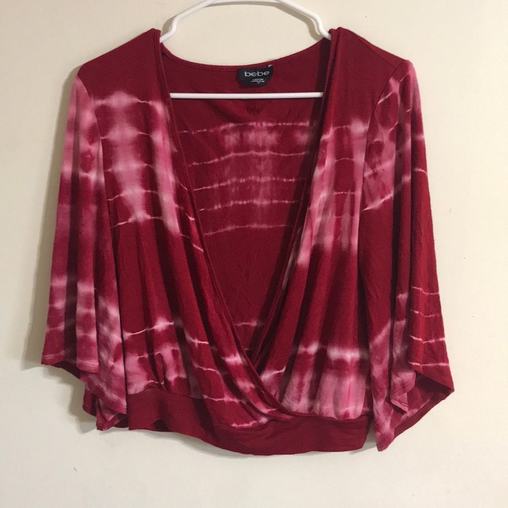 Red Bebe tie-dye top